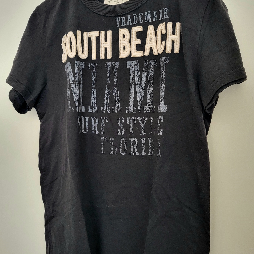 Vintage Surf Style Black Short Sleeve Tee Casual Beachwear - M - Picture 4 of 7